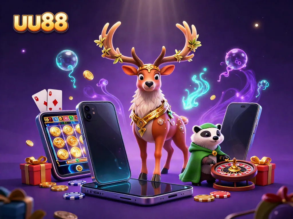 Experience the magic of uu88 online betting with a vibrant 3D casino scene, showcasing dynamic game elements.