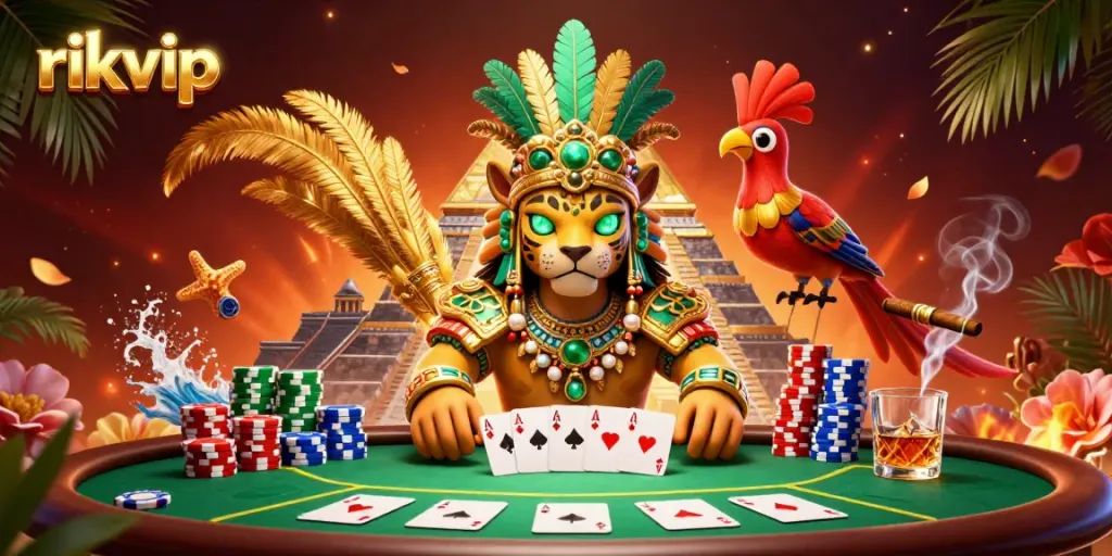 Experience the thrilling action of rikvip poker with vibrant characters and dynamic game elements.