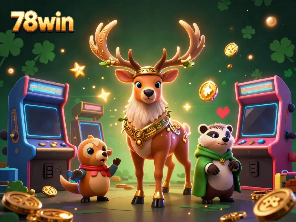 Experience thrilling casino gaming with the 78win logo featured in a vibrant, energetic 3D scene.