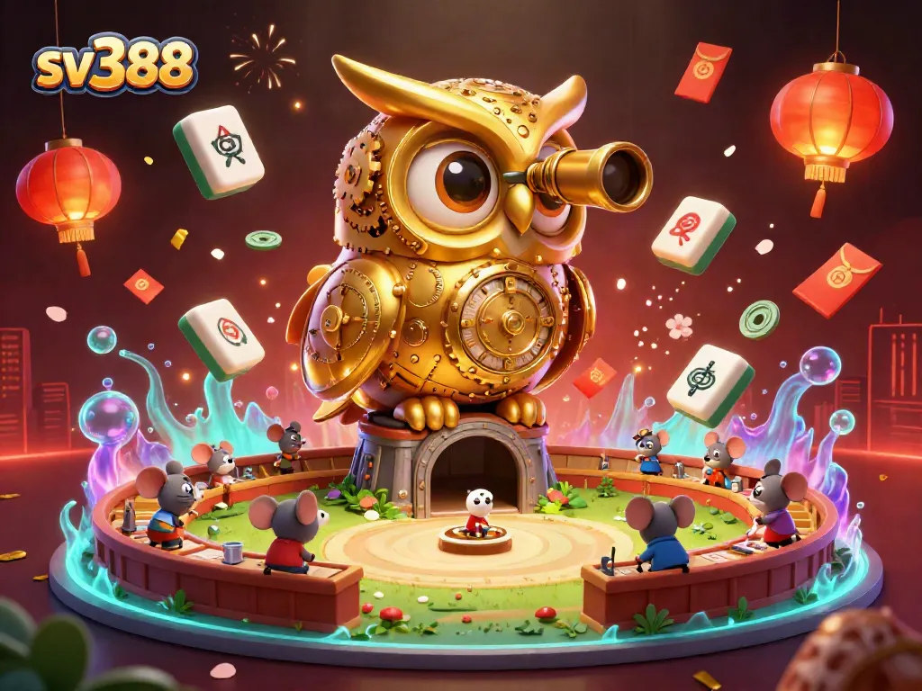 Engage with sv388's exciting cockfighting arena featuring animated characters and rich casino visuals.