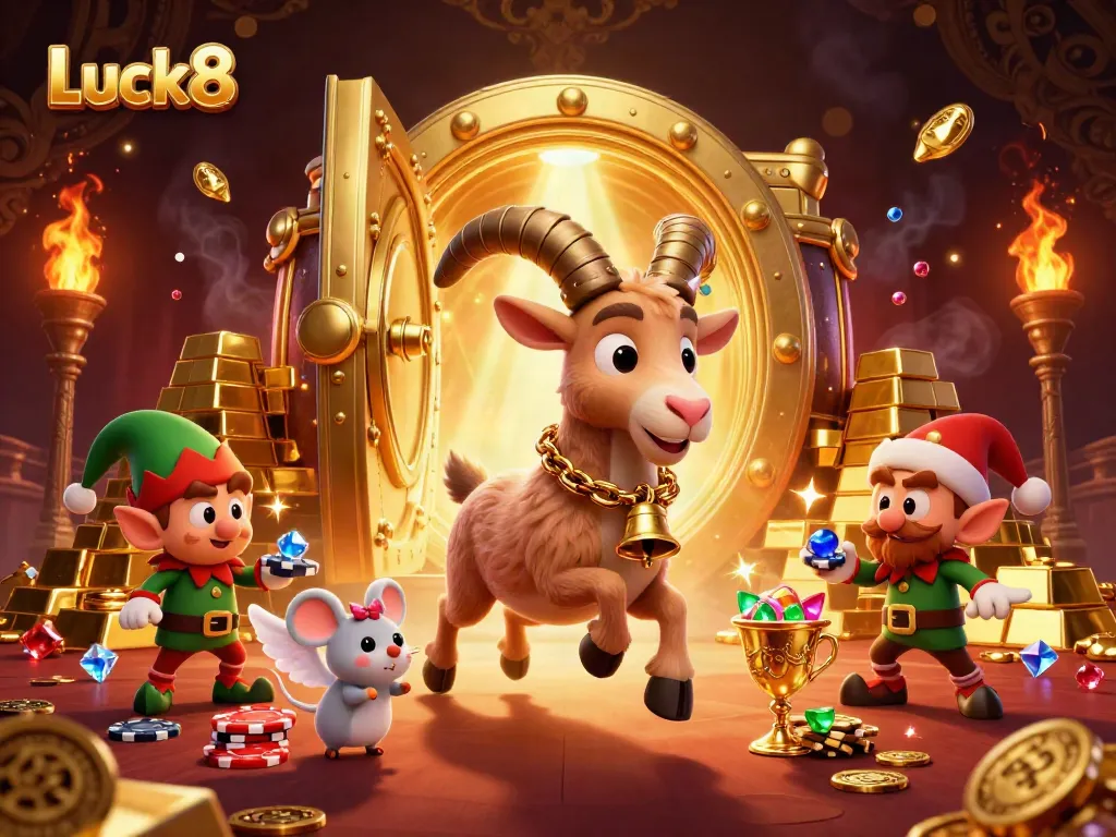 Luck8 brings the excitement of a holiday-horror casino with characters in a festive gaming scene.