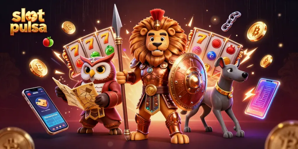 Experience thrilling gameplay with slot pulsa on a vibrant casino illustration.