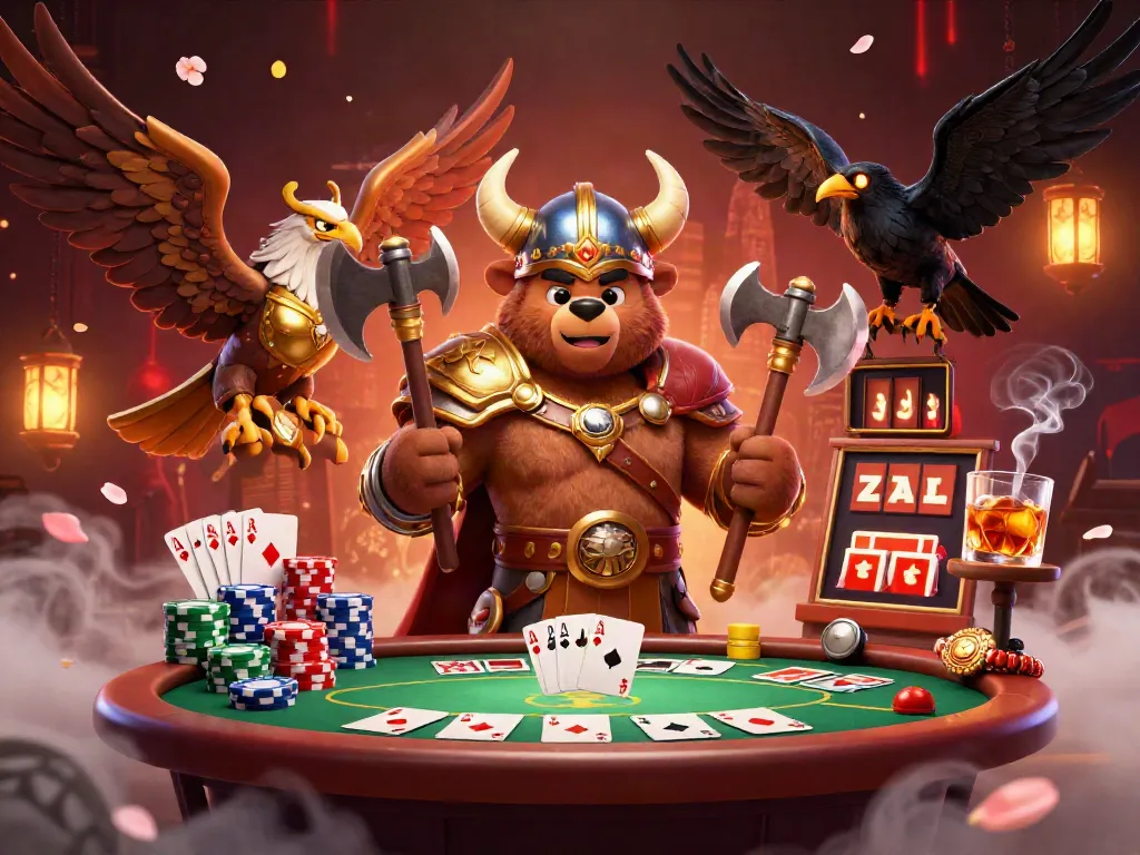 Experience thrilling gameplay with KUWIN, showcasing vibrant poker elements and dynamic characters in a captivating casino setting.