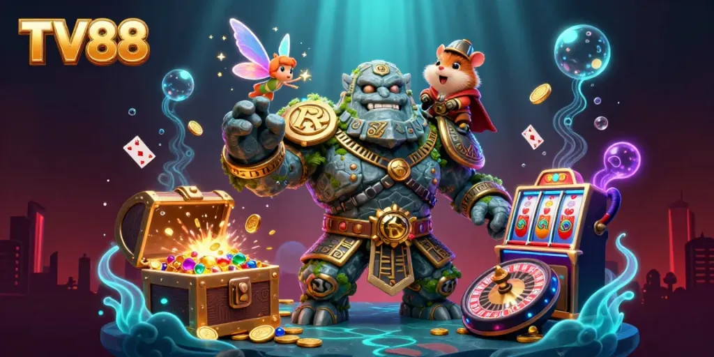 Experience thrilling casino excitement with TV88, featuring magical characters and vibrant game elements.