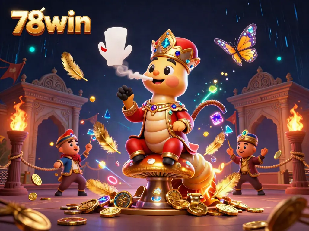 Engage with thrilling moments at 78win as the hookah-master creates poker hand smoke in this vibrant casino scene.