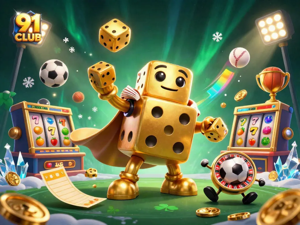 Engaging scene with 91 CLUB characters and slots, vibrant gaming atmosphere.