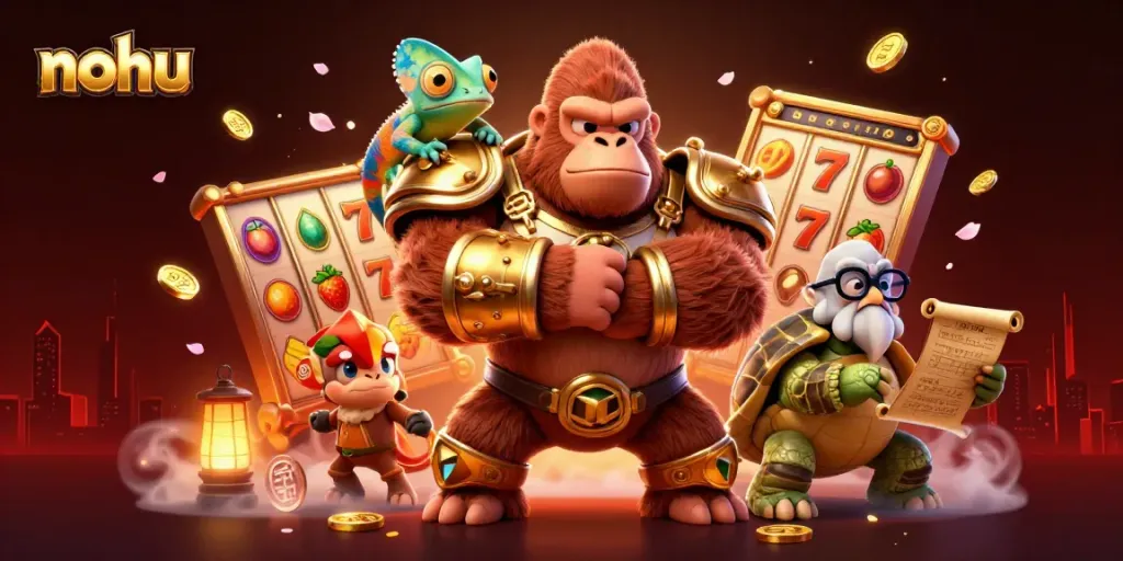 Experience nohu's thrilling jackpot adventures with vibrant 3D characters and dynamic slot elements.