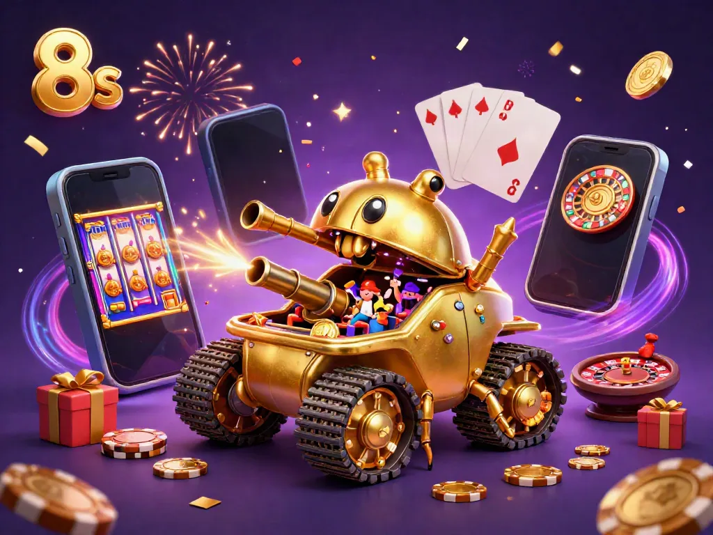 Experience the vibrant energy of 8s casino gaming with golden beetle tank and slot games.