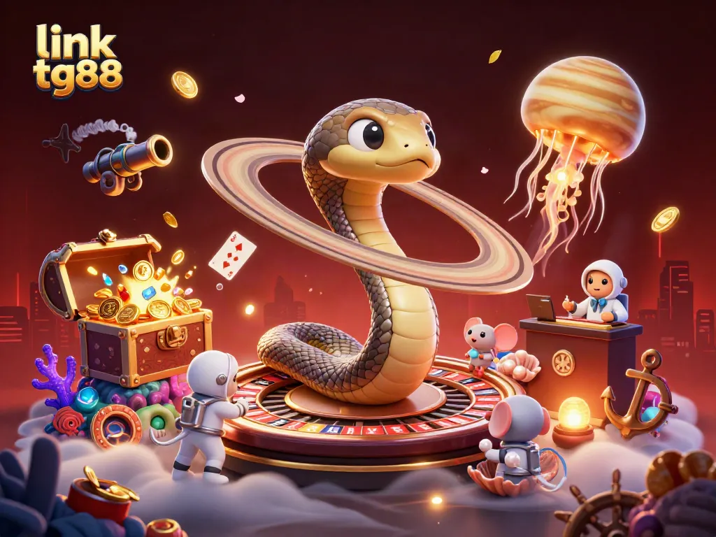 Engage with link tg88 by experiencing a cosmic gambling adventure amid vibrant 3D casino elements.