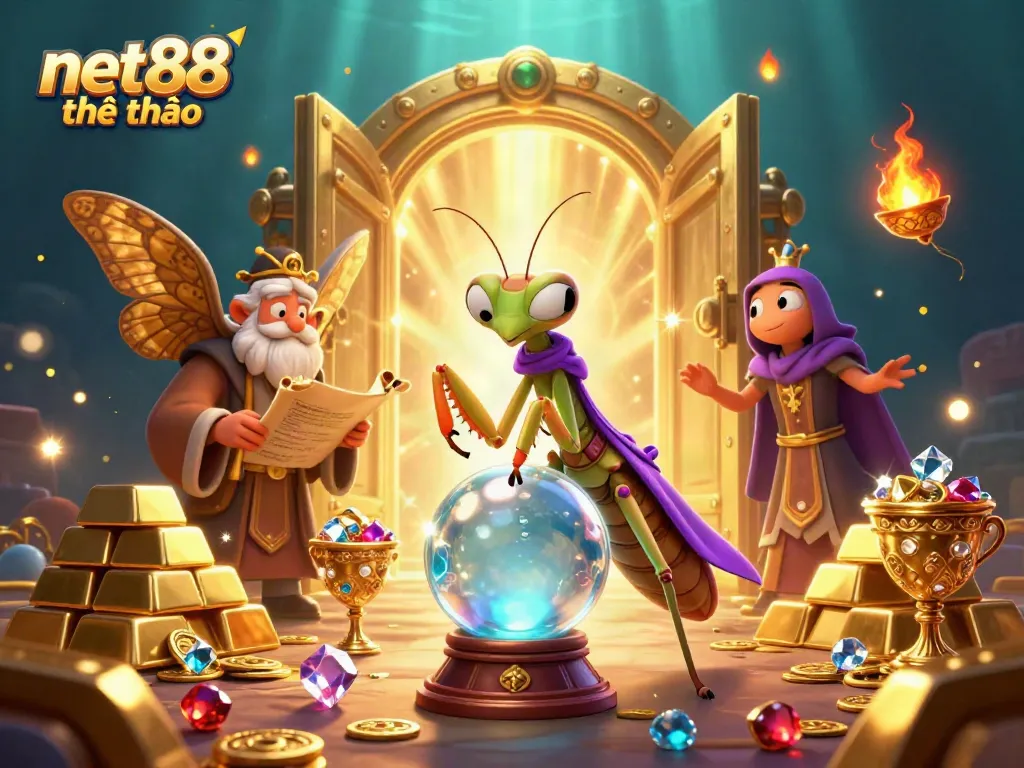 Experience net88 thể thao with treasure-filled action in this vibrant 3D gambling scene.