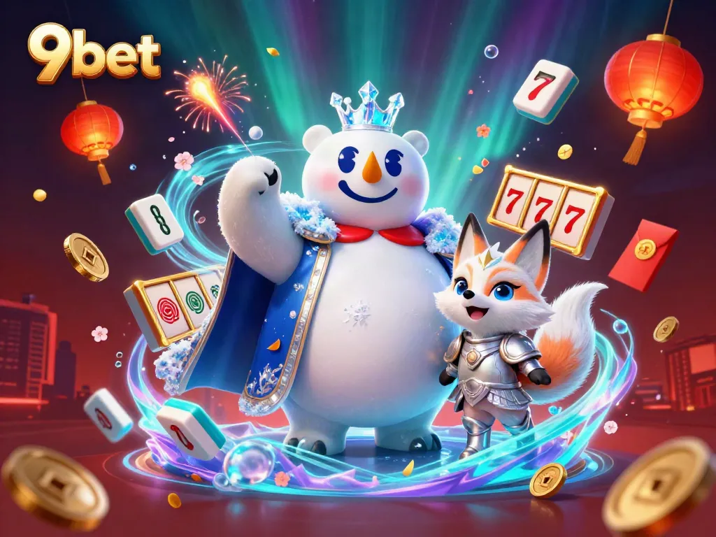 Engage with exciting 9bet gaming adventures in this vibrant 3D casino scene filled with action.