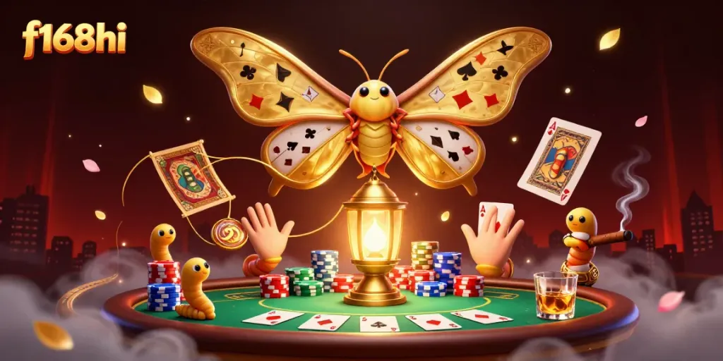 Experience the thrill of online betting with f168hi in a stunning casino-themed illustration.