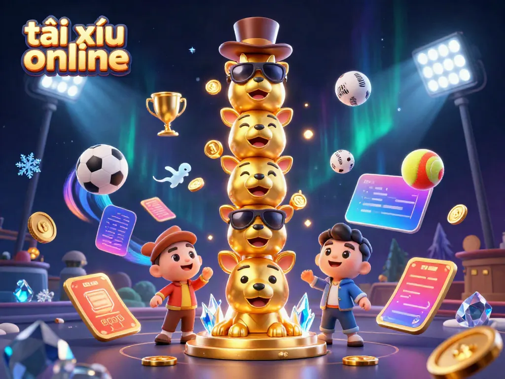 Experience the thrill of tài xỉu online in this vibrant 3D casino scene with engaging characters and dynamic elements.