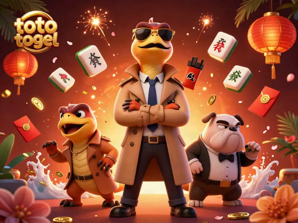 Toto togel raptors trying to enter a VIP casino while surrounded by colorful gambling elements.