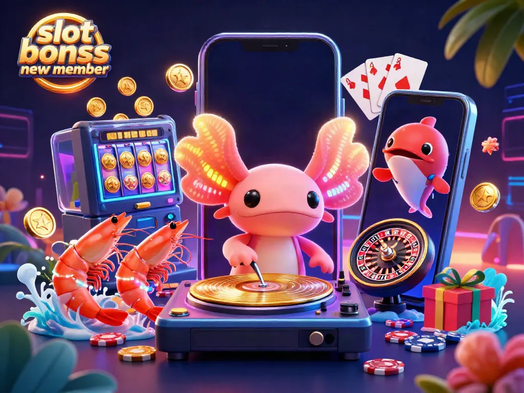 Win big with the slot bonus new member, featuring vibrant characters and dynamic casino elements.