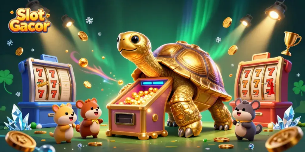 Experience thrilling gameplay at Slot Gacor with vibrant characters, dynamic slot elements, and captivating visuals.