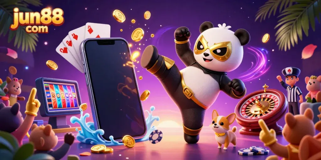Experience the excitement of jun88 com with vibrant casino games and animated celebrations.