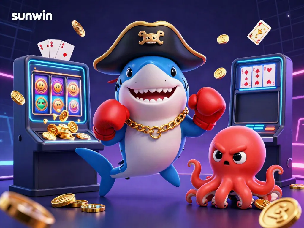 Experience the thrilling sunwin casino adventure with vibrant characters and gaming elements.