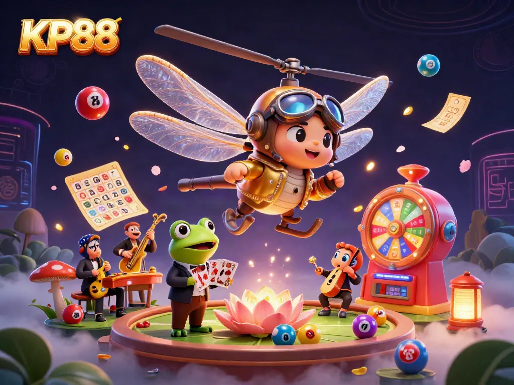 Enjoy a thrilling gaming experience with KP88, featuring vibrant lottery games and animated characters.